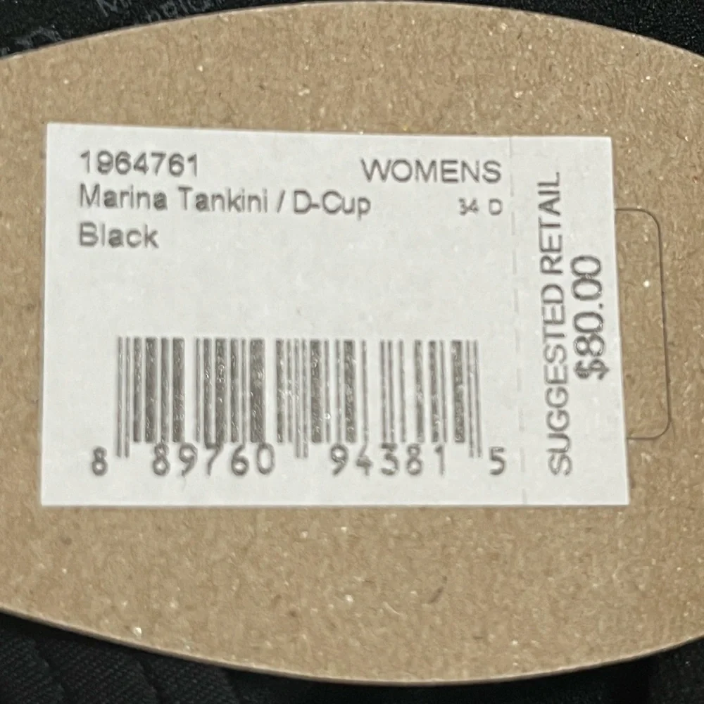 Prana Black Marina Tankini 34D S